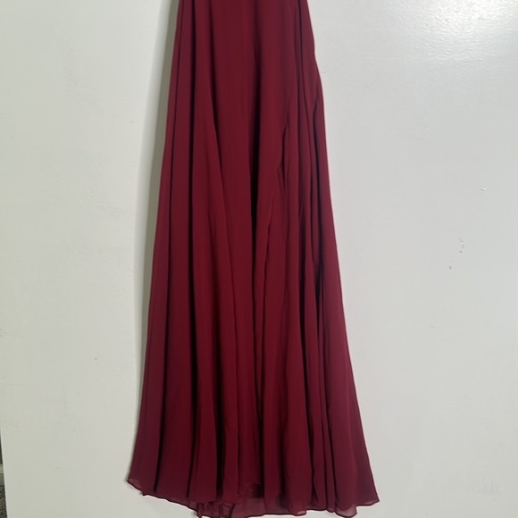 Lulus burgundy cut out waist maxi dress size small new bridesmaid - Picture 8 of 11